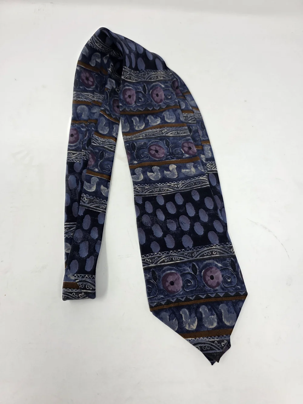 J Garcia Snail Garden Collection 9 Blue Silk Necktie Stonehenge